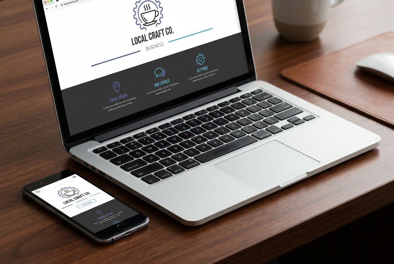 Moderne Website von Lokalheld auf Laptop und Smartphone