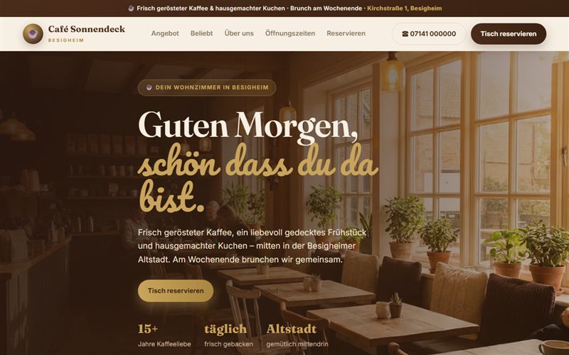 Website Café Sonnendeck – Besigheim